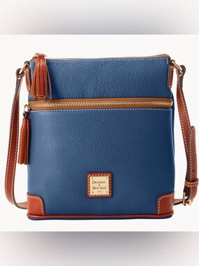 Dooney & Bourke Pebble Grain Large Tassel Crossbody Shoulder Bag